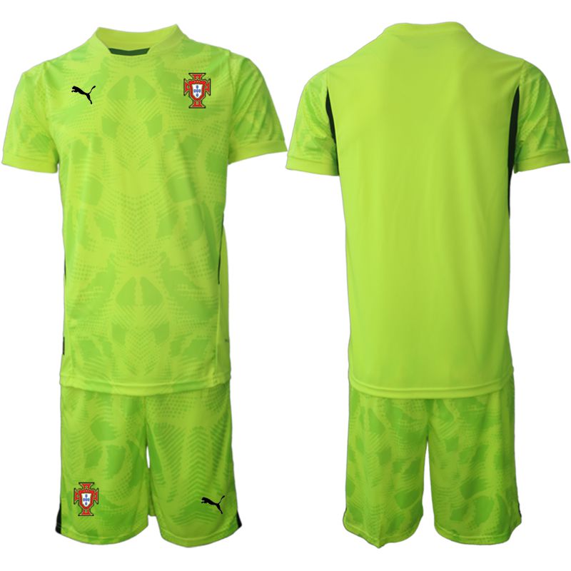 Men 2025-2026 Season Portugal Fluorescent green goalkeeper Blank Soccer Jersey